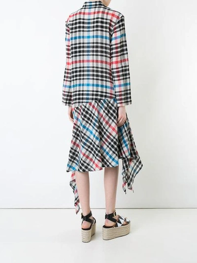 checked asymmetric dress