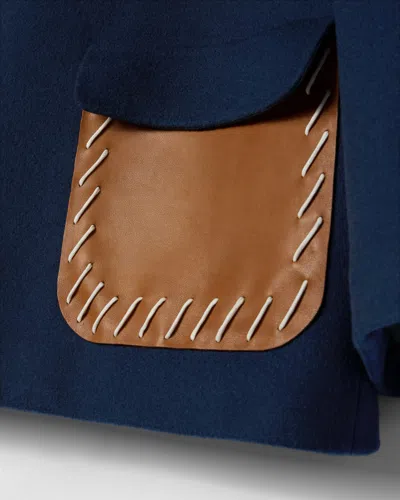Celine Patch Jacket In Blue