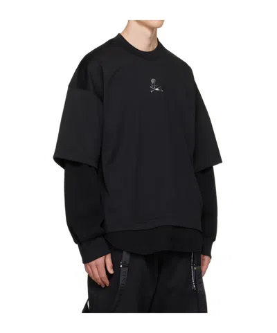 Mastermind Japan Layered-look Pullover Sweatshirt In Black