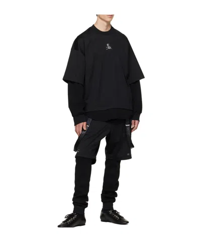 Mastermind Japan Layered-look Pullover Sweatshirt In Black