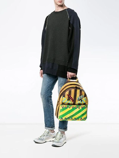 Shop Fendi Marker-style Printed Backpack In Multicolour