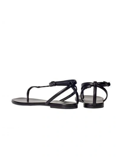 Shop Saint Laurent Nu Pieds Ysl Sandals In Black
