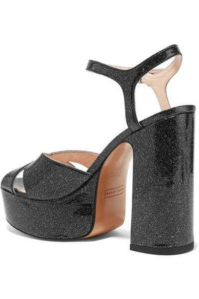 Shop Marc Jacobs Lust Glittered Leather Platform Sandals