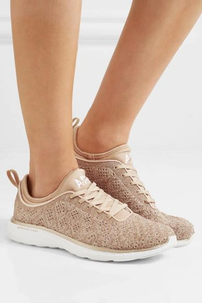 Apl Athletic Propulsion Labs Techloom Phantom 3d Mesh Sneakers In Gold