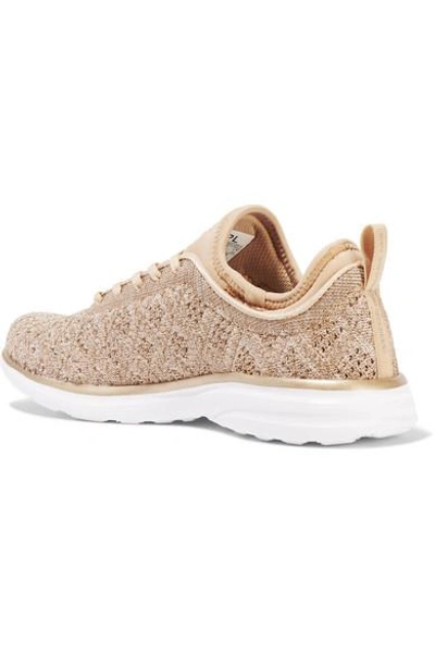 Apl Athletic Propulsion Labs Techloom Phantom 3d Mesh Sneakers In Gold