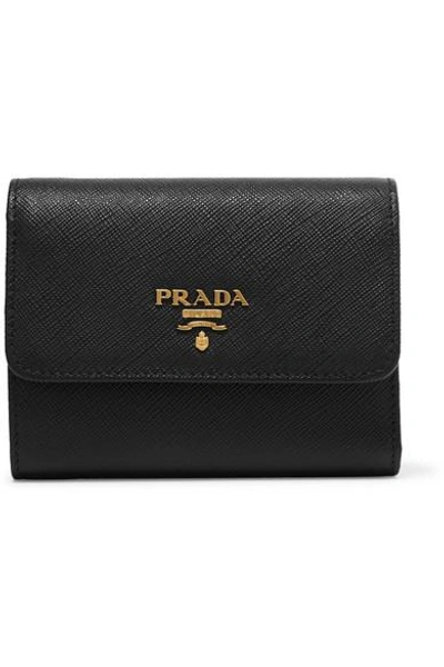 Shop Prada Textured-leather Wallet
