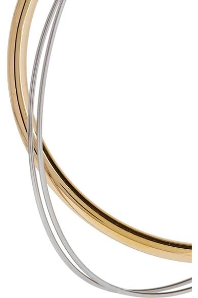 Shop Loewe Gold And Silver-tone Hoop Earrings