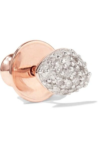 Shop Monica Vinader Nura Rose Gold Vermeil Diamond Earrings