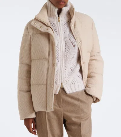 Eleventy Wool Down Jacket In Brown