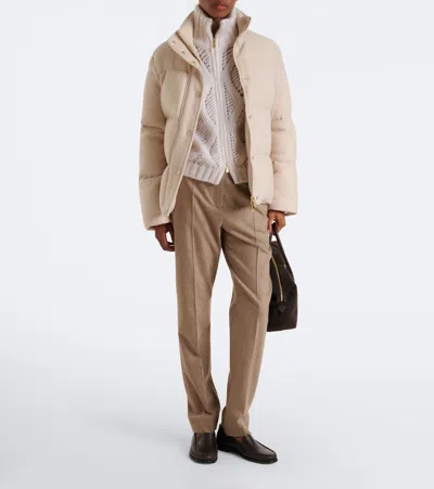 Eleventy Wool Down Jacket In Brown