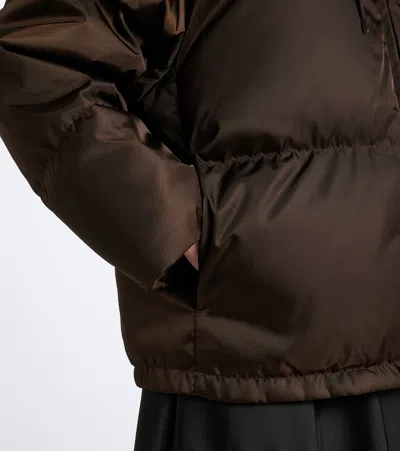 Prada Re-nylon Down Jacket In Brown