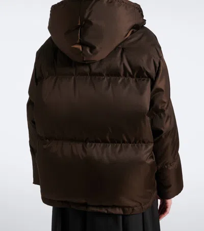 Prada Re-nylon Down Jacket In Brown