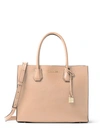 Michael Michael Kors Studio Mercer Convertible Large Leather Tote In Oyster Beige/gold
