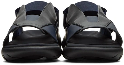 Shop Y-3 Black & Blue Qasa Elle Sandals