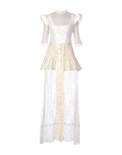 Alessandra Rich Long Dress In Ivory