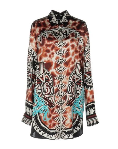 Just Cavalli Patterned Shirts & Blouses In Brown