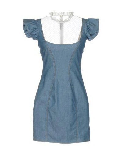 Shop Alessandra Rich Short Dresses In Blue