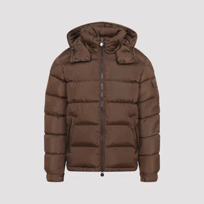 Moncler Maya Quilted Shell Down Jacket In Brown