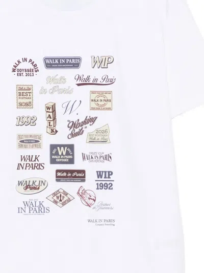 Walk In Paris Postman Archives T-shirt In White