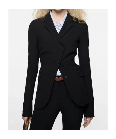 Acne Studios Fitted Wool Suit Jacket In Black