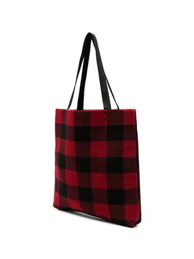 Woolrich Check-pattern Tote Bag In Red