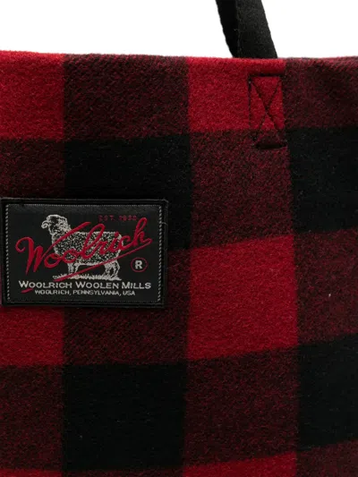 Woolrich Check-pattern Tote Bag In Red