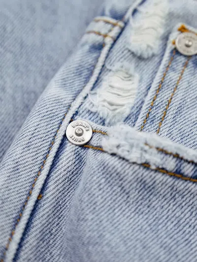 Bram's Fruit Distressed Wide-leg Jeans In Blue