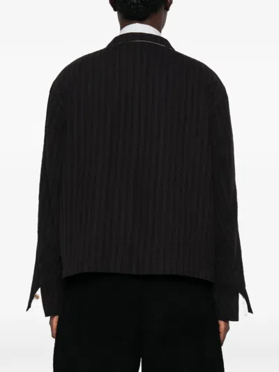 Soh Check-pattern Button-down Blazer In Brown
