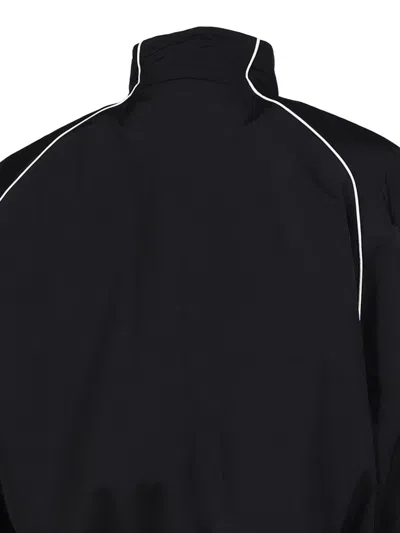 Protocol Index Exaggerated-shoulder Track Jacket In Black