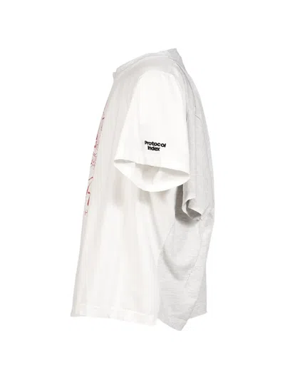 Protocol Index Layered-sleeve T-shirt In White