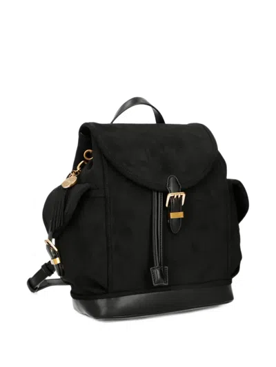 Liu •jo Backpack In Microfibre In Black