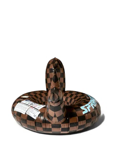 Sprayground Shark Stash Check-pattern Floaty In Brown