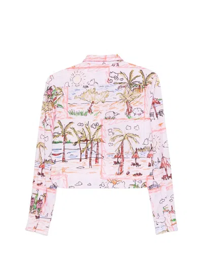 Odeeh Graphic-print Cropped Blouse In Multi