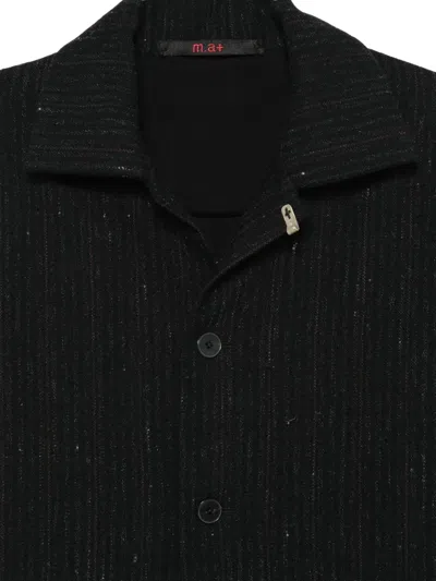 Ma+ Pinstripe-pattern Button-up Jacket In Black
