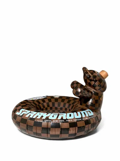 Sprayground Money Bear Checker-pattern Floaty In Brown | ModeSens