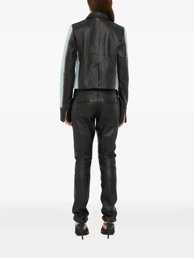 Christopher Esber Scuffed-effect Leather Jacket In Blue