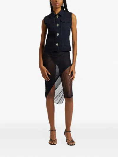 Christopher Esber Reconstruct Denim Vest In Blue