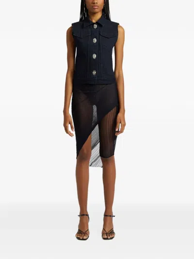 Christopher Esber Reconstruct Denim Vest In Blue