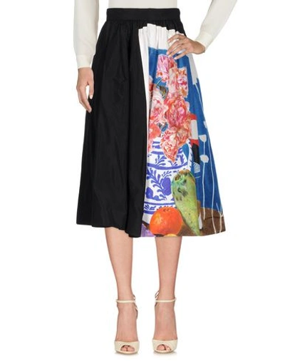Shop Prada 3/4 Length Skirt In 黑色