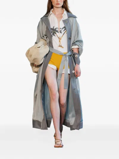 Christopher Esber Retract Tailored Oversized Duster Coat In Gray