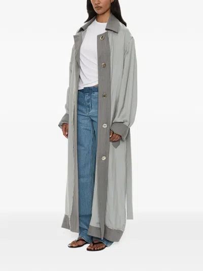 Christopher Esber Retract Tailored Oversized Duster Coat In Gray