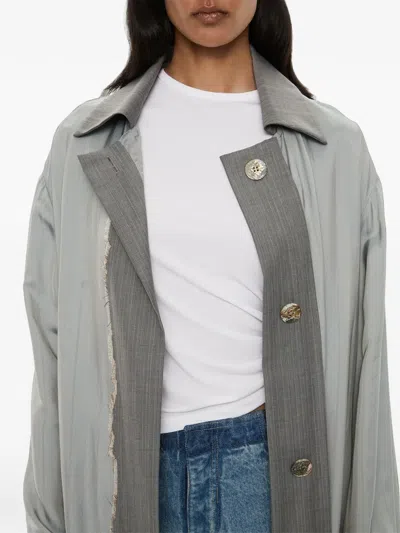 Christopher Esber Retract Tailored Oversized Duster Coat In Gray
