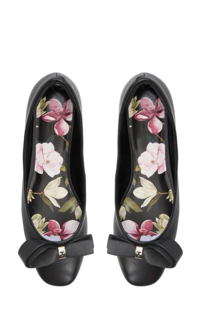 Ted Baker Claire Bow Flat In Black