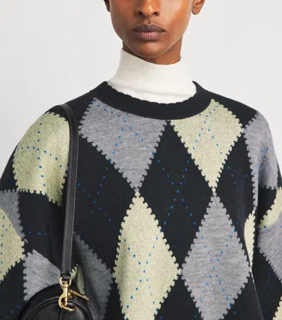 Molli Wool-blend Argyle Sweater In Multi