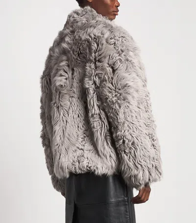 Source Unknown Lyn Shearling Wool Jacket In Gray