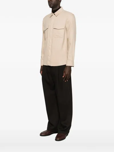 Canali Button-up Flap-pocket Jacket In Neutral