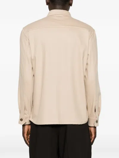 Canali Button-up Flap-pocket Jacket In Neutral