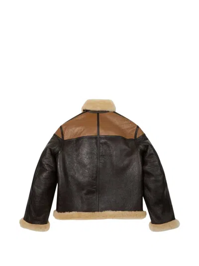Kenzo Flying Boke Shearling Jacket In Multi