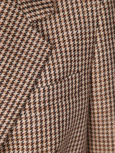 Tagliatore Houndstooth-pattern Blazer In Brown