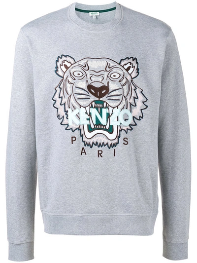 Kenzo Grey Limited Edition Tiger Sweatshirt In Tourterelle grigio